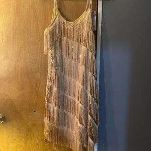 Fringe Tassel Dress in Cream